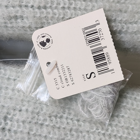 Free People Gray Blue Ivory Crewneck Sweater, Size S - Picture 9 of 9